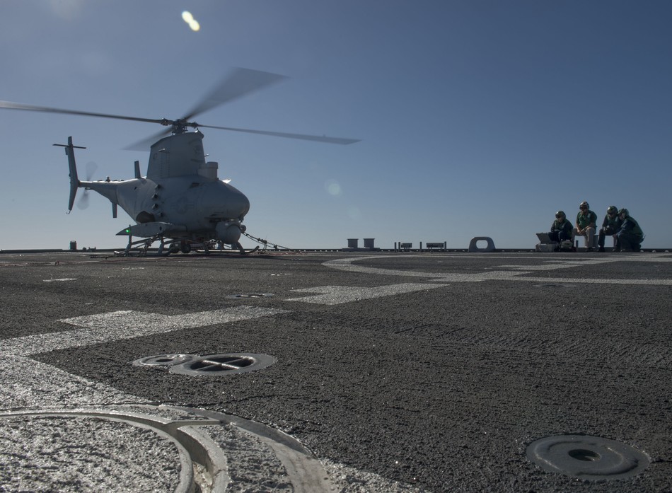 ���գ�����������̫ƽ���ѵ�������У�������һ��MQ-8B����������������˻���LCS-3����ս�������ء�