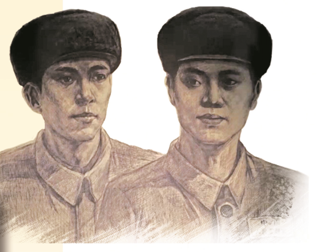 陈淑彬烈士(左)与陈淑标烈士的画像。