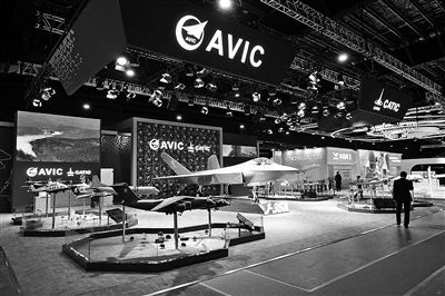 中国航空工业集团的航空装备展区。